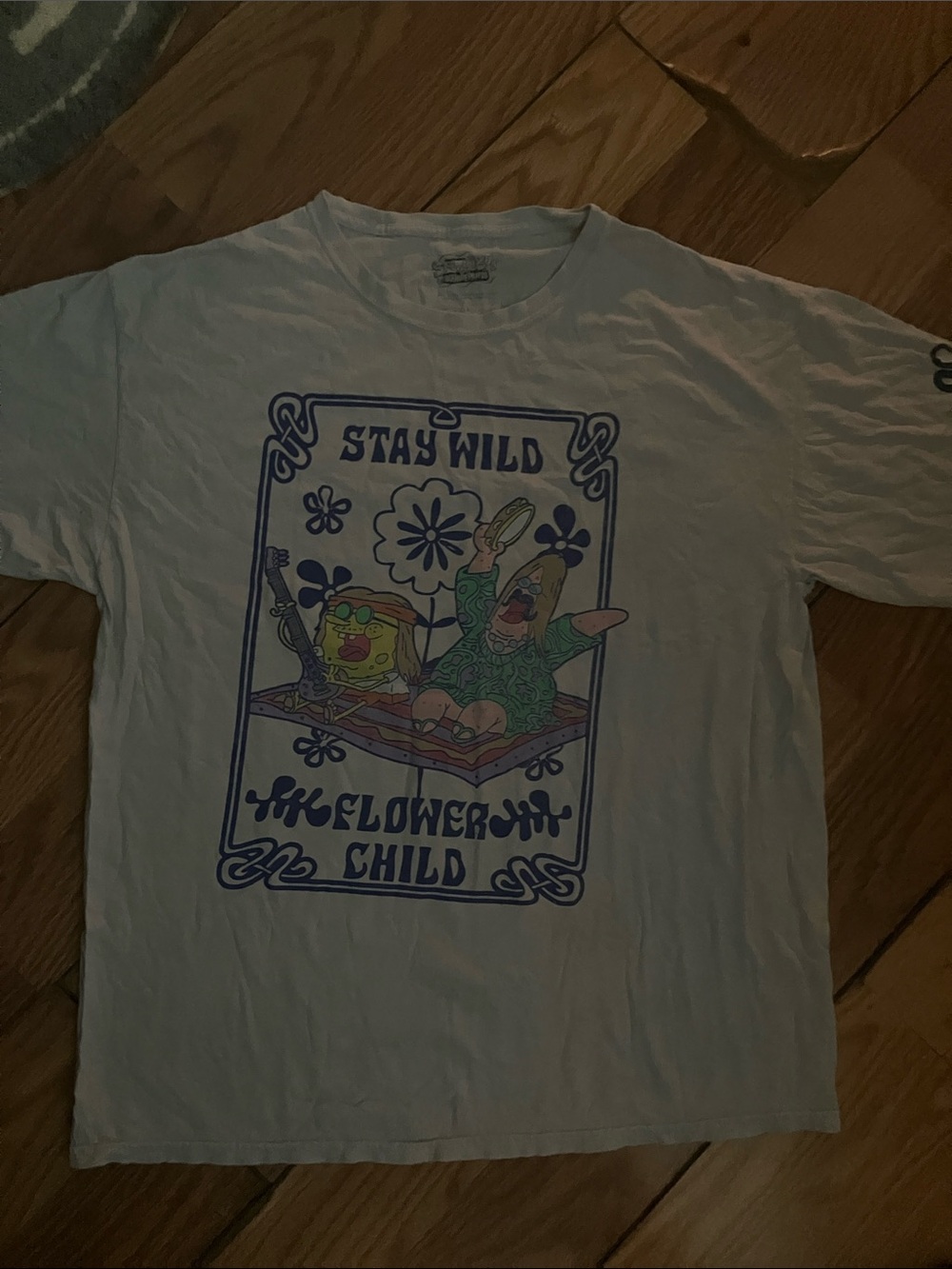 Stay Wild Flower Child Graphic Tee - Light Blue